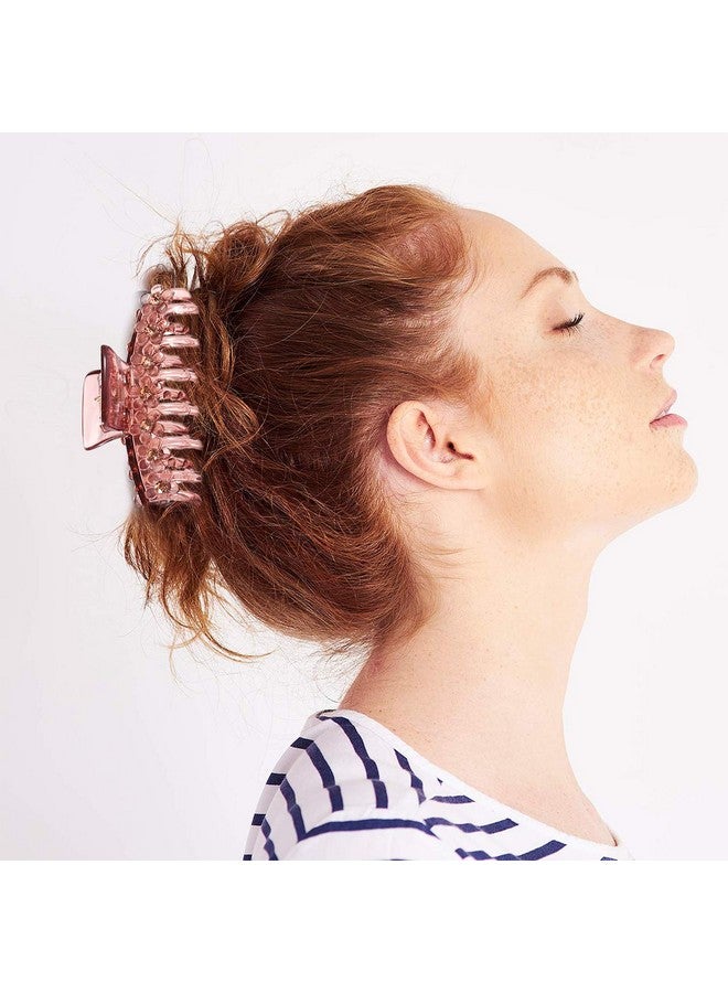 BVGA Large Hair Claw Clips Floral Hair Claw Banana Clips Fashion Clear Claw Barrettes Acrylic Hair Catch Clamps For Women Girls Thick Hair 3Pcs - Image 3