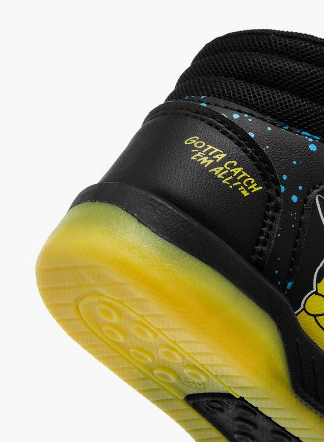 Pokemon Pikachu Print High-Top Sneakers with Hook and Loop Closure - Image 5