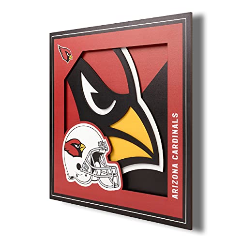 YouTheFan NFL Arizona Cardinals 3D Logo Series Wall Art 12x12 - Image 1
