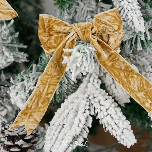 MAYREEL 1 Inch Khaki Crushed Velvet Ribbon Beige Vintage for Flower Bouquets Wedding Invitations Crafts Gift Wrapping Party Favor Boxes 10 Yards - Image 3