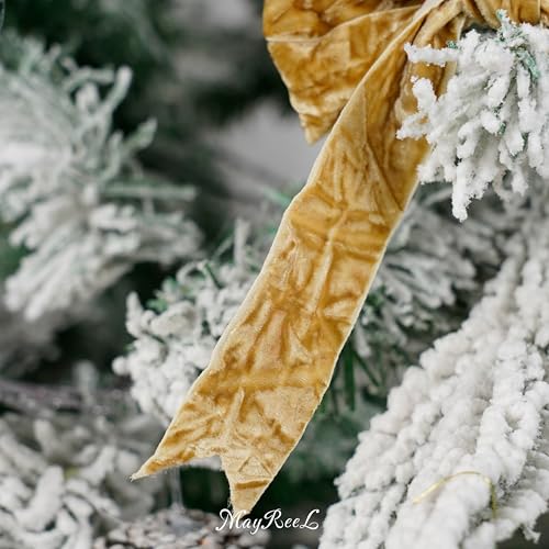 MAYREEL 1 Inch Khaki Crushed Velvet Ribbon Beige Vintage for Flower Bouquets Wedding Invitations Crafts Gift Wrapping Party Favor Boxes 10 Yards - Image 5