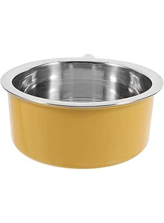 Small Stainless Steel Hanging Pet Bowl with White Buckle for Dog Crate and Puppy Kitten Cage Feeding - Image 1