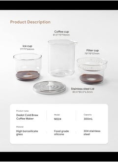 Generic 2-in-1 Cold Brew Dripper Cold Brew Coffee Maker, Ice Drip Coffee Maker, 300 ml, Coffee Maker for Cold Brew Coffee and Tea, Coffee Machine for Cold Extraction  - Image 2