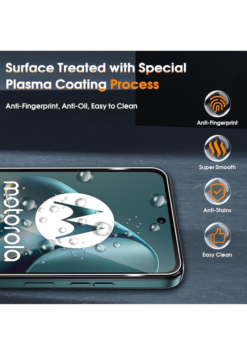 BORTONY Motorola Moto G05 Screen Protector 9H Hardness Full Covered Crystal Clear Glass With 3-Pack Anti-Fingerprints Tempered Glass For Motorola Moto G05 - Image 5