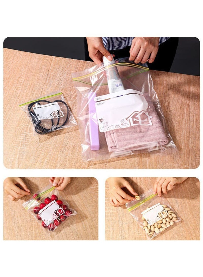 70 Packs Reusable Food Storage Bags, Freezer Ziplock Lunch Bags for Meats Meals, Vegetables, Fruits, Desserts, Snacks 15 Large/25 Medium/30 Small (Clear/White) - Image 5