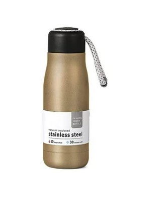 Water bottle with portable lid metal thermos vacuum insulated stainless steel  reusable leak proof BPA-free flask 350ml, Gold - pzsku/Z6B6CD8F4130889745AF7Z/45/_/1675183495/6ae3324d-9d8b-46ac-bb21-ae22cb44b6e8