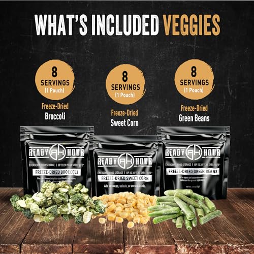 Ready Hour, Fruit & Veggie Mix, Non-Perishable Freeze-Dried Food, 30-Year Shelf Life, Portable Emergency and Adventure Food Supply, Durable Flood Safe Container, 56 Servings - Image 4