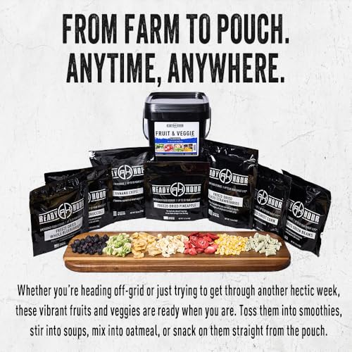 Ready Hour, Fruit & Veggie Mix, Non-Perishable Freeze-Dried Food, 30-Year Shelf Life, Portable Emergency and Adventure Food Supply, Durable Flood Safe Container, 56 Servings - Image 5