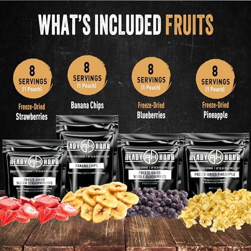 Ready Hour, Fruit & Veggie Mix, Non-Perishable Freeze-Dried Food, 30-Year Shelf Life, Portable Emergency and Adventure Food Supply, Durable Flood Safe Container, 56 Servings - Image 3
