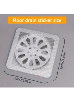 RPLUS STORES Disposable Mesh Stickers for Bathroom Pack of 20 Waterproof Sink Strainer Shower Drain Hair Catcher Essentials for Kitchen Bathroom Laundry Floor Filter Mesh Bathtub Hair Catcher size 4 X 4  - Image 2