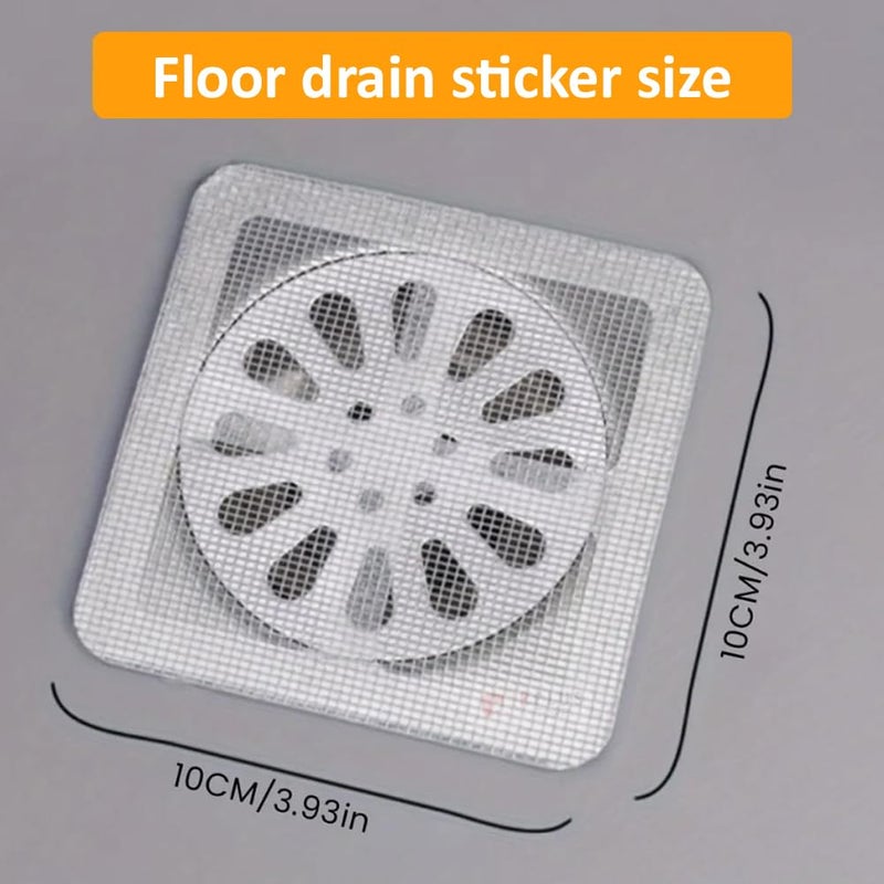 RPLUS STORES Disposable Mesh Stickers for Bathroom Pack of 20 Waterproof Sink Strainer Shower Drain Hair Catcher Essentials for Kitchen Bathroom Laundry Floor Filter Mesh Bathtub Hair Catcher size 4 X 4  - Image 2