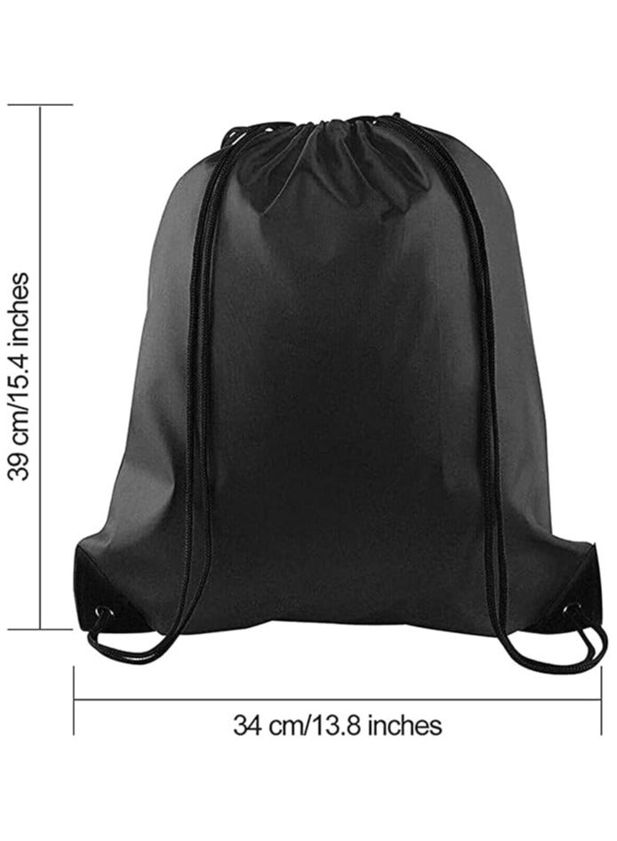 حقائب ظهر برباط، حقيبة ظهر كبيرة الحجم، حقيبة رياضية، للمدرسة وصالة الألعاب الرياضية والسفر واليوجا والتخزين على الشاطئ (عبوة من قطعتين) 34 × 39 سم - Image 2
