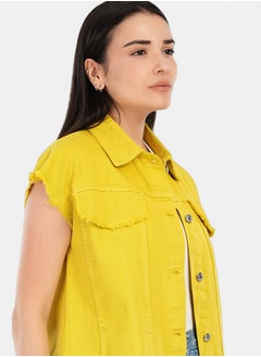 Carina Raw Hem Denim Vest  - Image 4