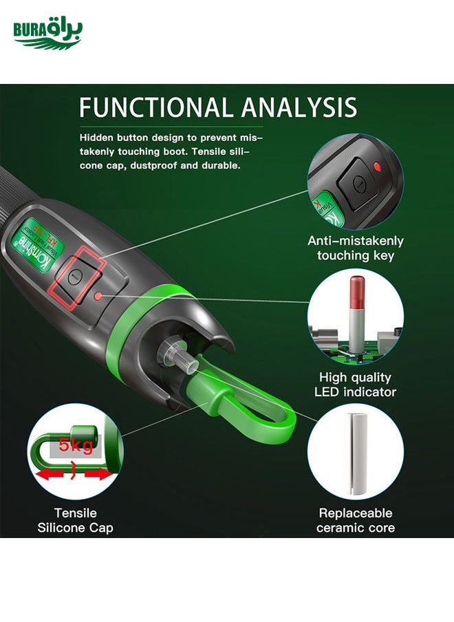 BURAQ - KomShine Metal Visible Laser Light Source Fiber Optic Red Light Pen, Model: KFL-11P-20MW - Image 1