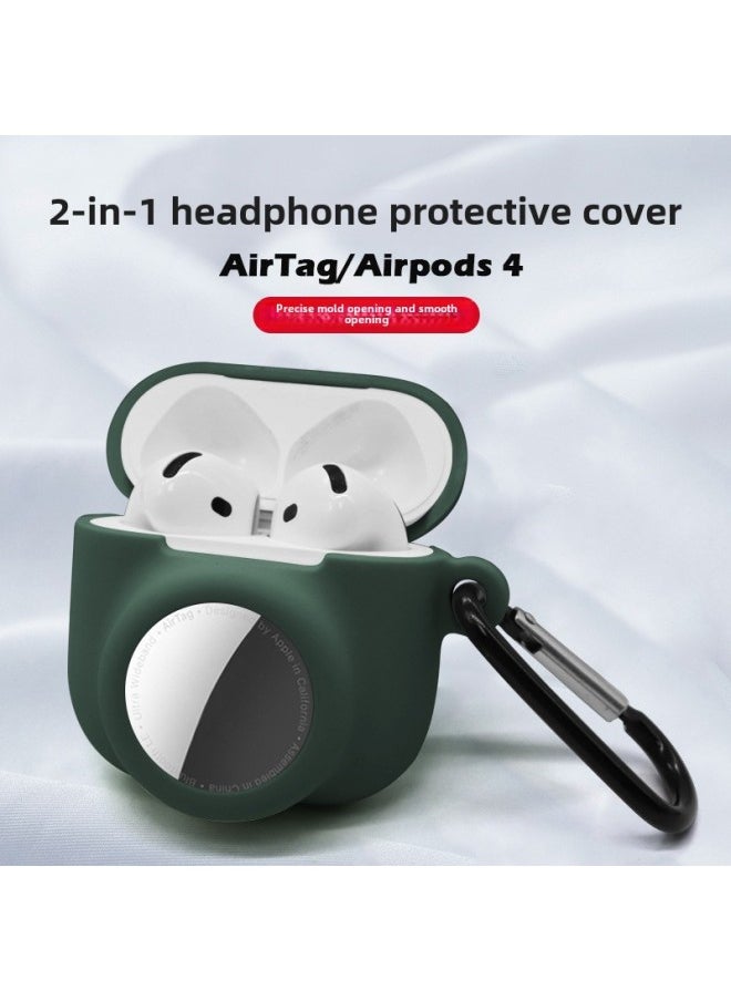 Generic - 2024 Apple Airpods4 Headset Protective Cover Airpods4/Airtag 2-in -1 Silicone Protection-Color:Luminous Blue-Applicable Models:Airpods4/airtag Two-in-one Protective Case - Image 1