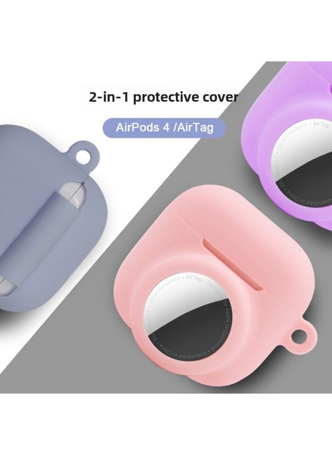 Generic - 2024 Apple Airpods4 Headset Protective Cover Airpods4/Airtag 2-in -1 Silicone Protection-Color:Luminous Blue-Applicable Models:Airpods4/airtag Two-in-one Protective Case - Image 1