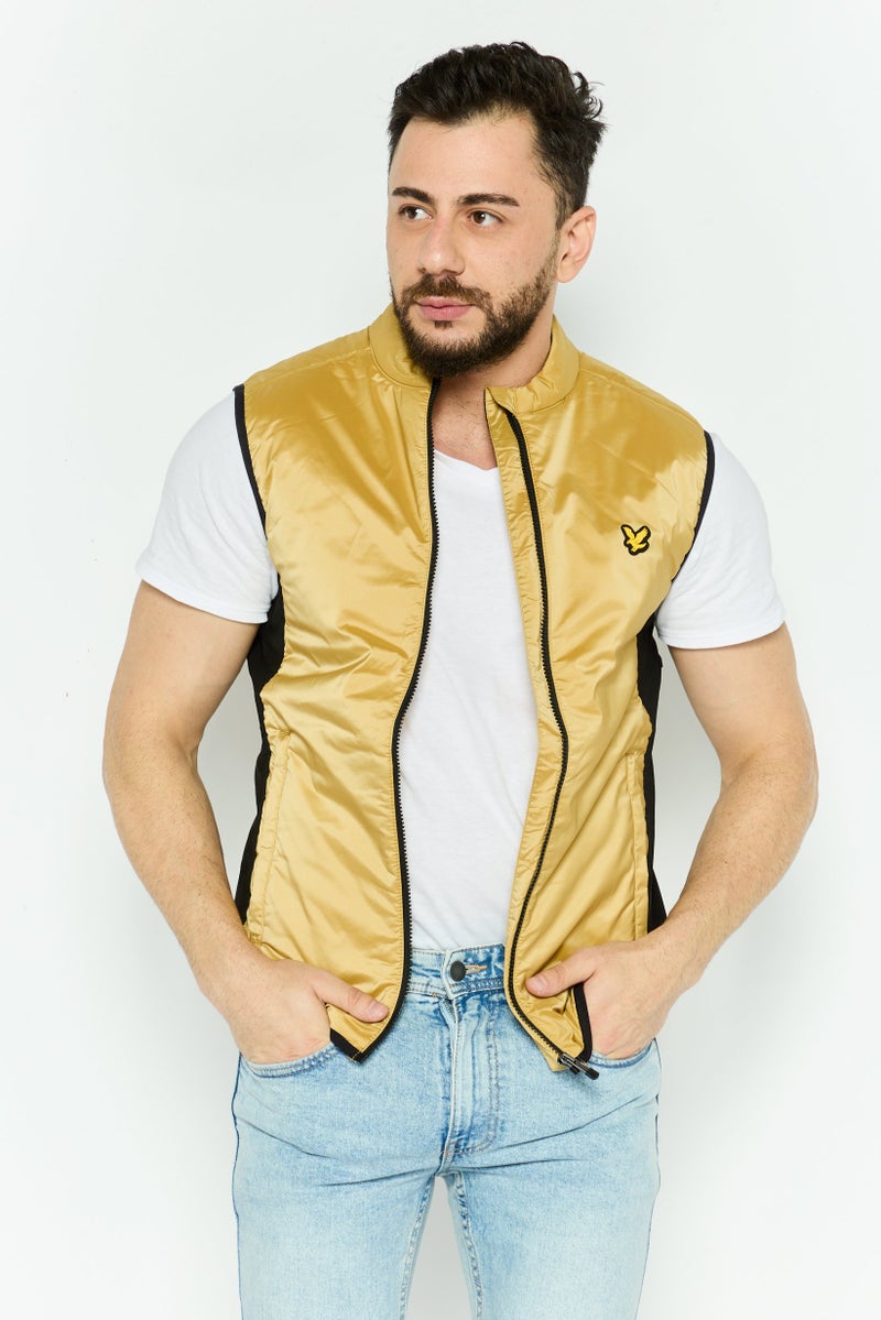 Lyle & Scott Men Brand Logo Vest Jackets, Tan - Image 1