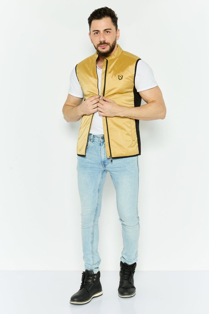 Lyle & Scott Men Brand Logo Vest Jackets, Tan - Image 2