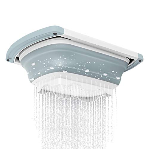 Qimh Collapsible Colander | Over The Sink Silicone Kitchen Strainers and Colanders with Extendable Handles | Veggies, Fruit and Pasta Foldable Strainer for Kitchen, 6-Quart, BPA Free - Image 5