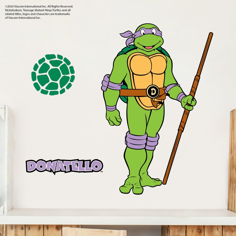 WALL PALZ TMNT Teenage Mutant Ninja Turtles Donatello Wall Decal - 21"" Donnie Purple Vinyl Wall Sticker Bedroom Decorations - Peel and Stick Room Decor - Image 1