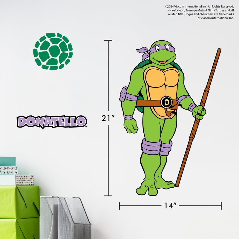 WALL PALZ TMNT Teenage Mutant Ninja Turtles Donatello Wall Decal - 21"" Donnie Purple Vinyl Wall Sticker Bedroom Decorations - Peel and Stick Room Decor - Image 5