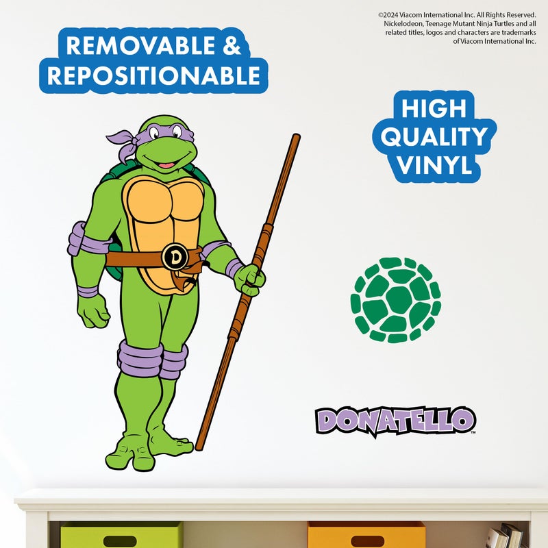 WALL PALZ TMNT Teenage Mutant Ninja Turtles Donatello Wall Decal - 21"" Donnie Purple Vinyl Wall Sticker Bedroom Decorations - Peel and Stick Room Decor - Image 4
