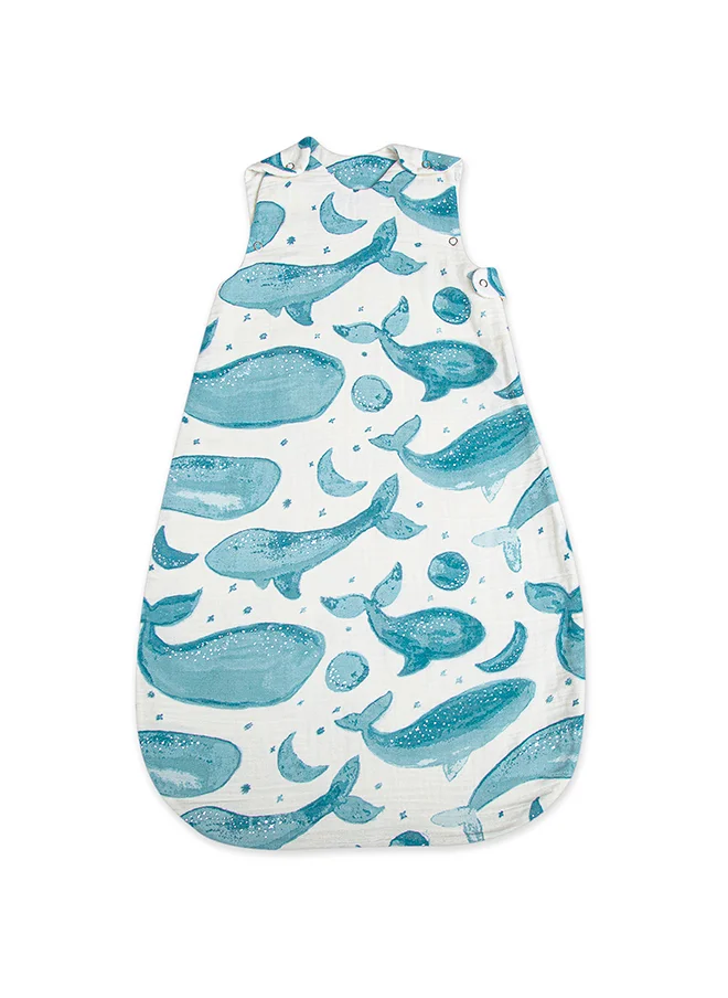 Crane BABY Caspian Wearable Blanket 0 - 9 Months , Muslin Whale Print