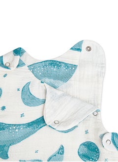 Crane BABY بطانية قزوين يمكن ارتداؤها، 0-9 أشهر، طباعة حوت الموسلين  - Image 3
