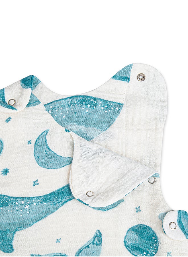 Crane BABY Caspian Wearable Blanket 0 - 9 Months , Muslin Whale Print  - Image 3