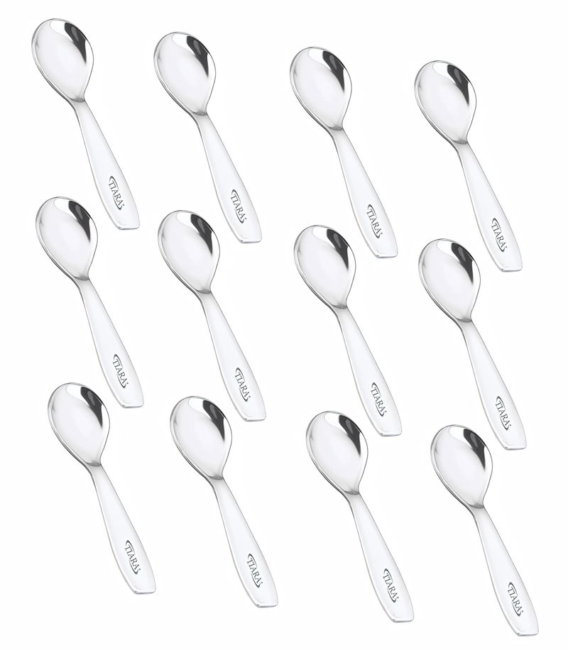 TIARA 12Pc Masala Spoon Heavy Guage Stainless Steel Small Spoon Mini Spoon for Masala Containers Spoon Set for Home/Kitchen Length 8cm (12Pc) - Image 1