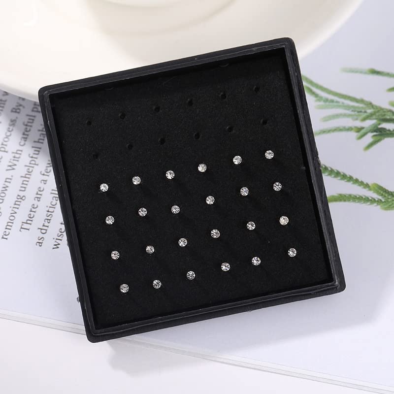 IPINK 24 Nose Rings Bone Stud CZ Gem 20G Lot 24 Pieces CZ Steel in Case Mix Colors - Image 2