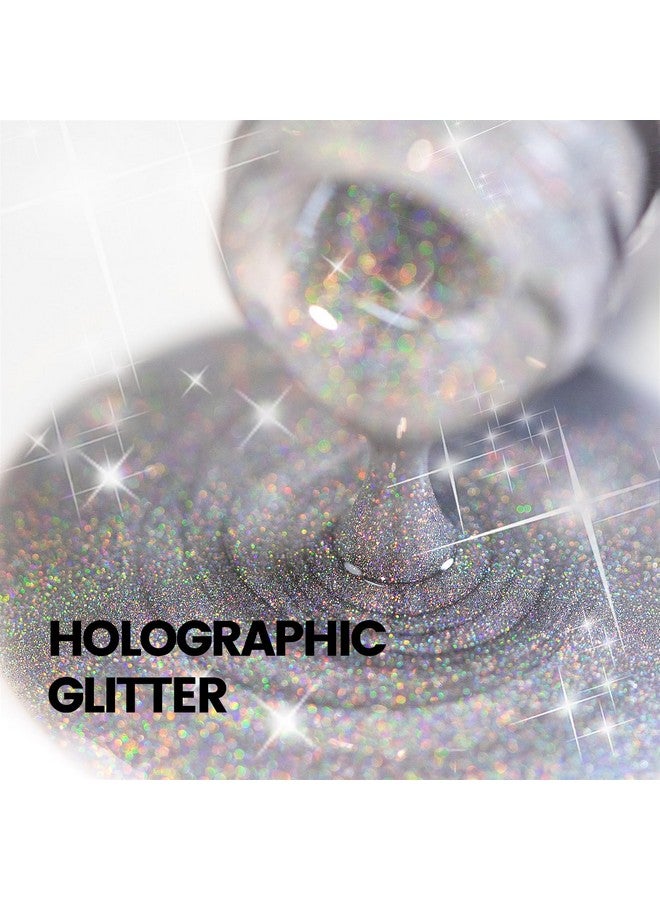 RARJSM Holographic Rainbow Cat Eye Gel Nail Polish with Magnet Stick Clear Silver Iridescent Glitter Sparkle 9D Cat Eye Gel Polish Soak off UV LED Curing Requires Soak Off Home Salon Diy Nail Art - Image 5