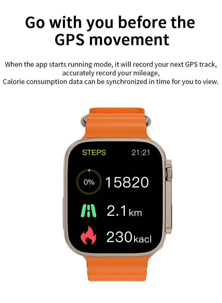 M8 PRO Ultra New Ultra 8 Pro Smartwatch Series 8 | S8 46mm | Compass | NFC | IP68 Waterproof | Smart Sensor | Smart Watch with Ocean Strap - Image 2