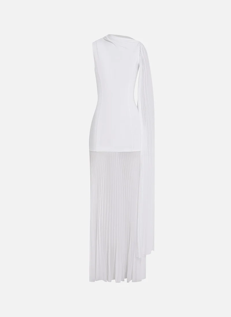 Lichi Pleated Overlay Dress