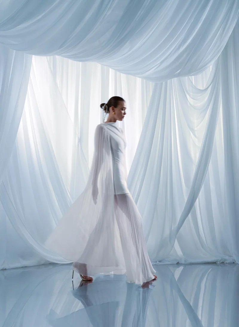 Lichi  Maxi dress with pleated details for Women | Best Price UAE