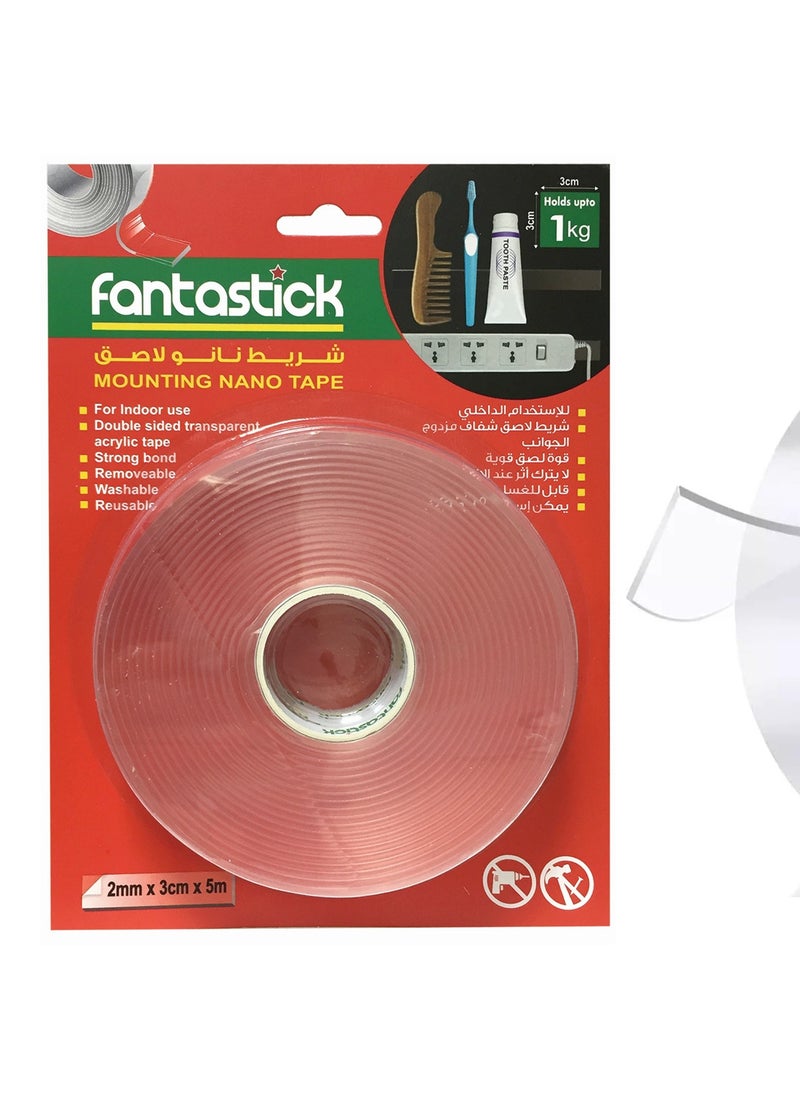 Fantastick - 1-Piece Double Sided Washable Nano Tape 2mmx3cmx5m Size - Image 1