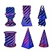QOUXZ 3D Printed Magic Passthrough Pyramid Cone Fidget Cylinder Anxiety Relief for Desktop Decoration Set of 3 Laser Purple - Image 3