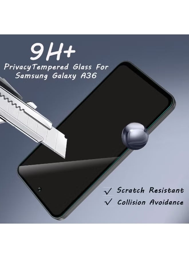 ZOOMEE 2 Pack Privacy Screen Protector for Samsung Galaxy A36 5G, Anti-Spy Tempered Glass Film, Full Coverage, Anti-Scratch, Bubble Free, Easy Installation - Image 3