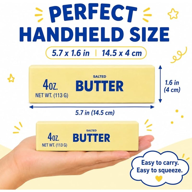 YESBAY Butter Squishy Toy, Slow Rising Butter Stick Squeeze Toy, PU Salted Butter Fidget Toy for Stress Relief, Soft Sensory Desk Toy for Office School (1) - Image 3