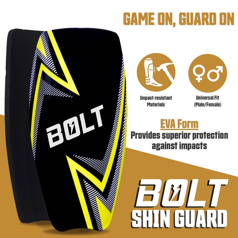 synco Bolt Shin Guard with Sleeve | Premium and Durable | Medium Size | Comfortable Lycra Fabric Compression - Image 2