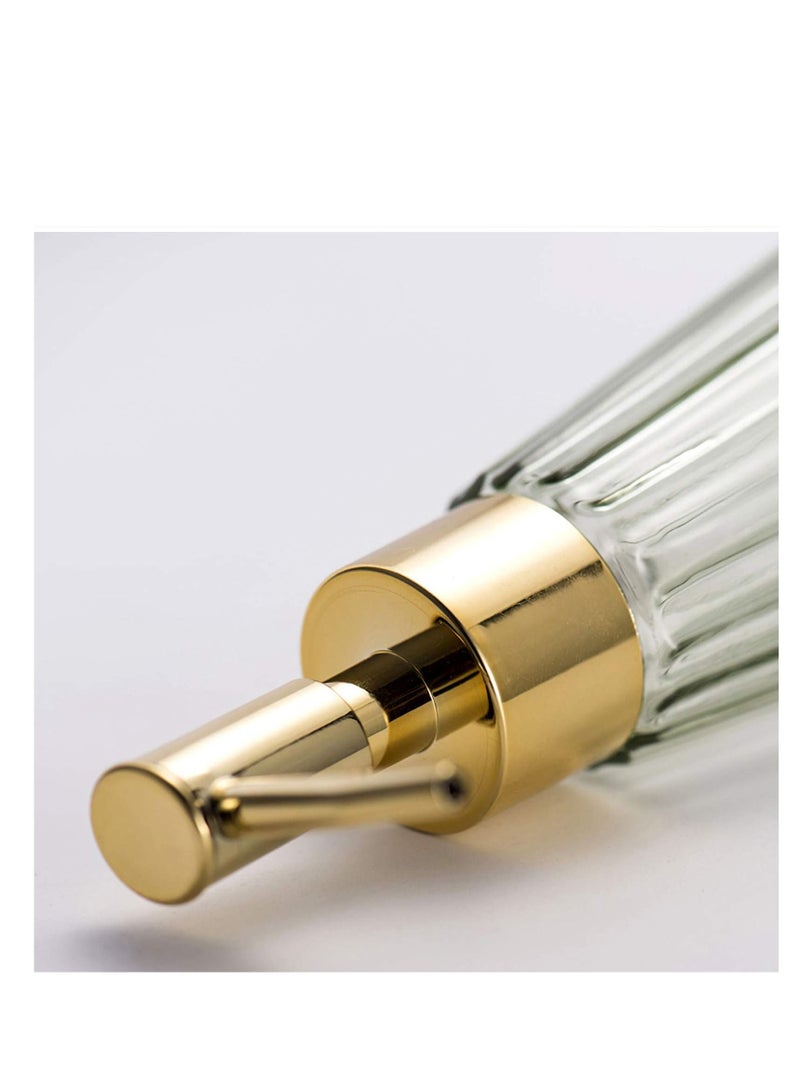 NIBEMINENT Vintage Elegant Glass Soap Dispenser Liquid Sanitizer Shampoo Bottle with Pump, Rustic Farmhouse Decor Crystal Hand for Kitchen Sink Bathroom Accessories - Image 4