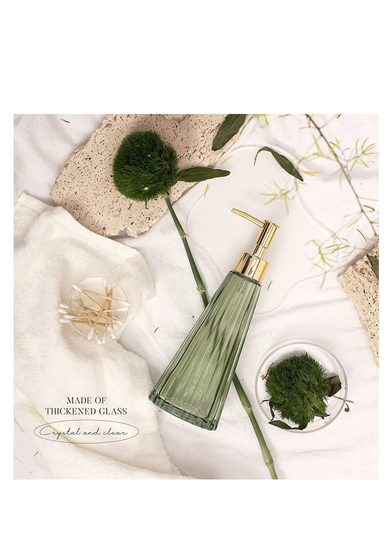 NIBEMINENT Vintage Elegant Glass Soap Dispenser Liquid Sanitizer Shampoo Bottle with Pump, Rustic Farmhouse Decor Crystal Hand for Kitchen Sink Bathroom Accessories - Image 5