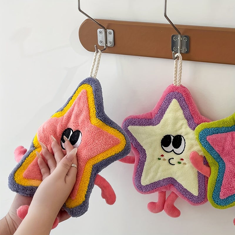 Green Star Shaped Washcloth Polyester Cartoon Design For Kitchen Bathroom Hand Wash - Image 1