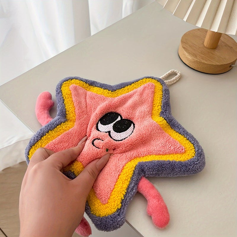Green Star Shaped Washcloth Polyester Cartoon Design For Kitchen Bathroom Hand Wash - Image 5