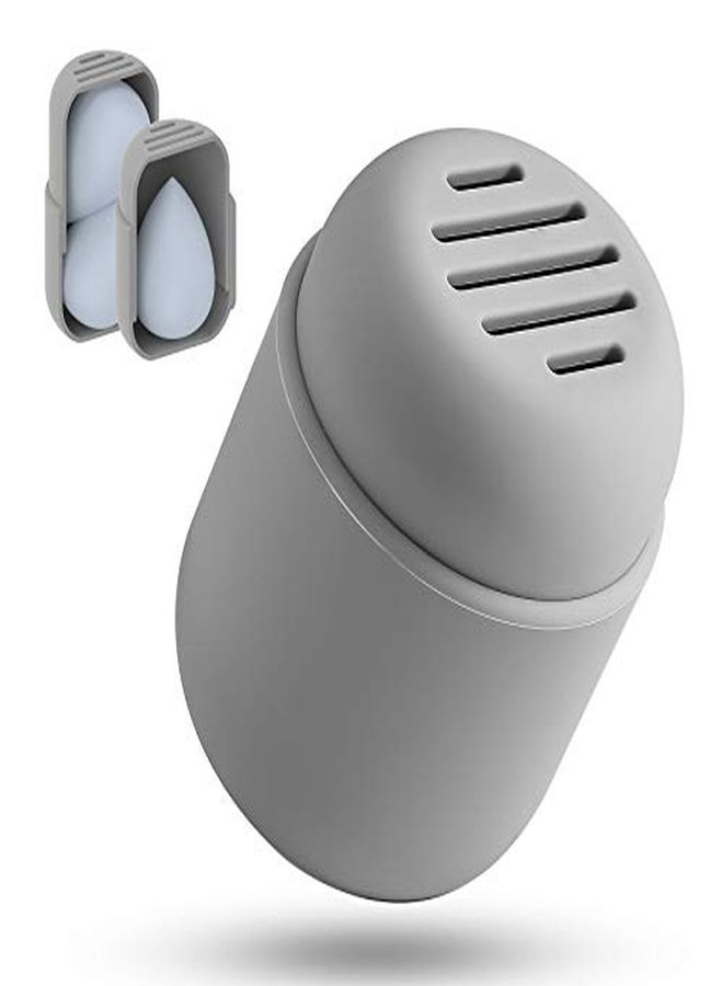 BEZOX Makeup Sponge Holder, Cosmetic Blender Silicon Travel Case, Make-Up Face Sponge Container (Blender Not Included) - Grey - Image 1
