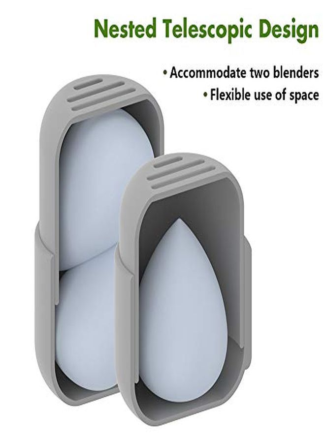 BEZOX Makeup Sponge Holder, Cosmetic Blender Silicon Travel Case, Make-Up Face Sponge Container (Blender Not Included) - Grey - Image 4