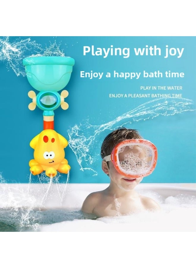 Baby Bath Water Spray Shower Kettle Children's Water Play Toys For Boys And Girls-Colour:Marine Animal Pipe Spinning Fun  - Image 4