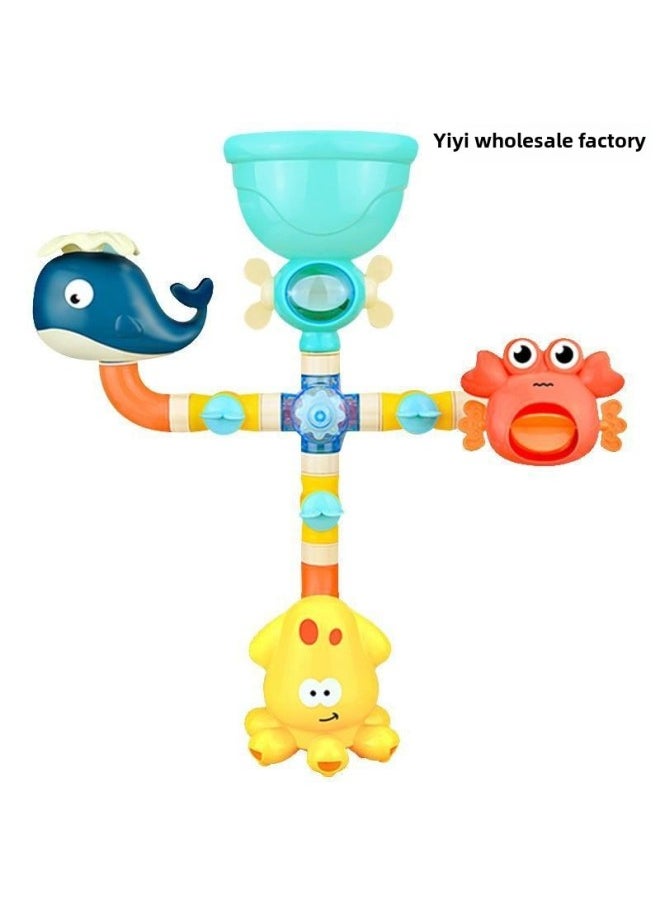 Baby Bath Water Spray Shower Kettle Children's Water Play Toys For Boys And Girls-Colour:Marine Animal Pipe Spinning Fun  - Image 2