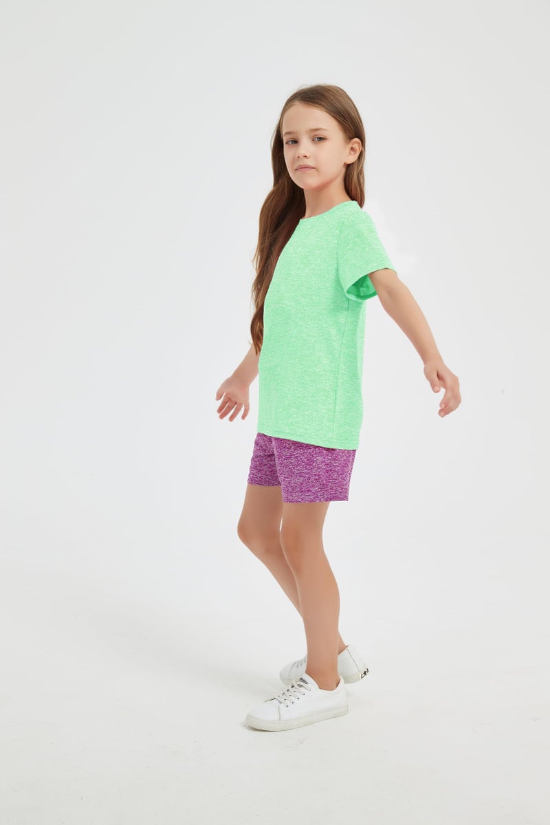 Phedrew 5-Pack Girls' Short Sleeve T-Shirts Youth Athletic Quick Dry Tops Multipack (5-18 Years) - Image 3