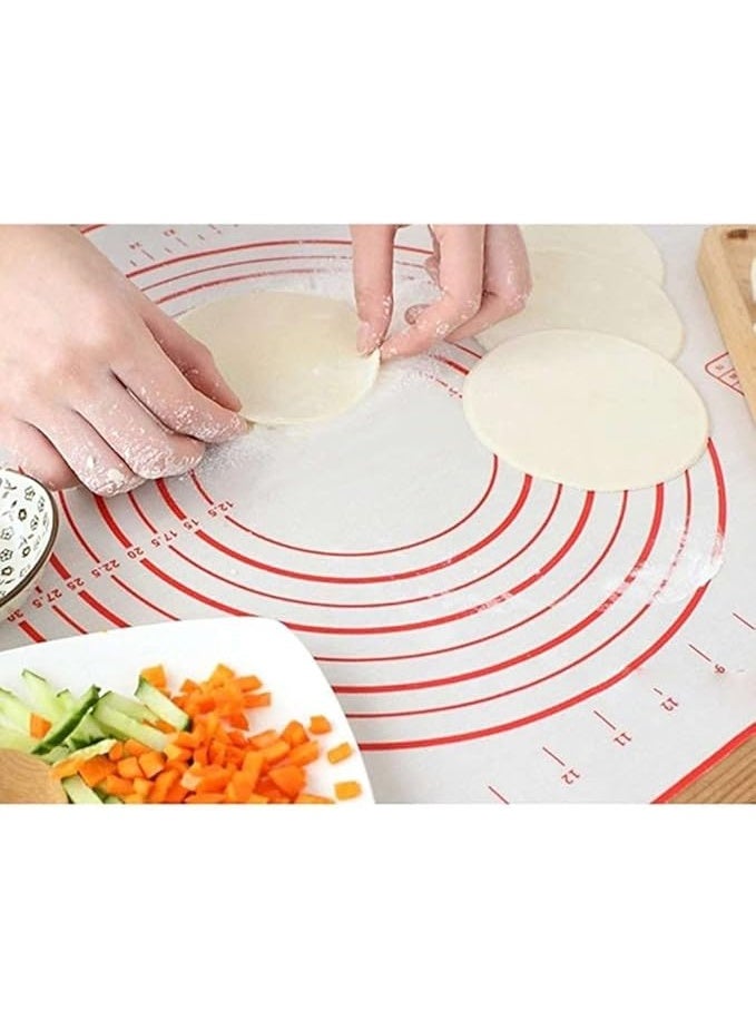 حصيرة خبز سيليكون 60x40 سم غير لاصقة مع قياسات لعجن العجين - Image 3